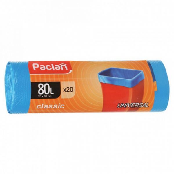 Мешки мусорные PACLAN Classic 80л 70 х 90см 20шт синие
