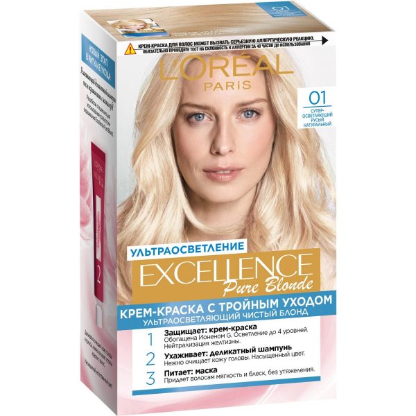 Краска для волос L'Oreal Excellence Creme 01 суперосветляющий русый натуральный
