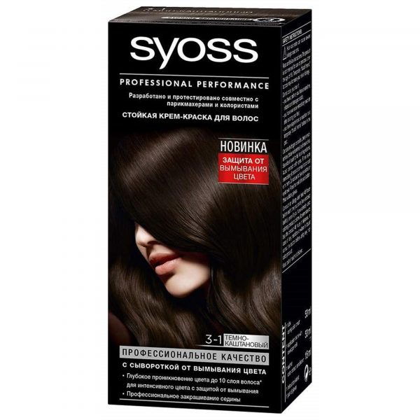 Краска для волос Syoss Color 3-1 темно-каштановый