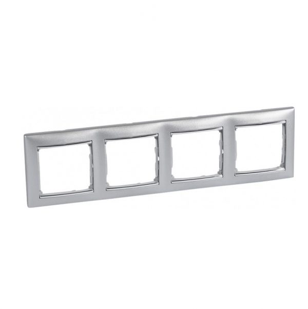 Монтажная рамка Legrand Valena 770354 алюминий/серебряный штрих
