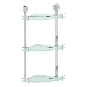 Полка угловая 3-х ярусная 26 cm (матовое стекло; хром) ARTWELLE HAR 041