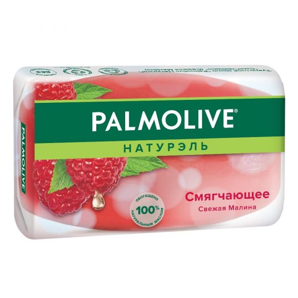 Мыло туалетное твердое Palmolive Натурэль Смягчающее со свежей малиной, 90 г