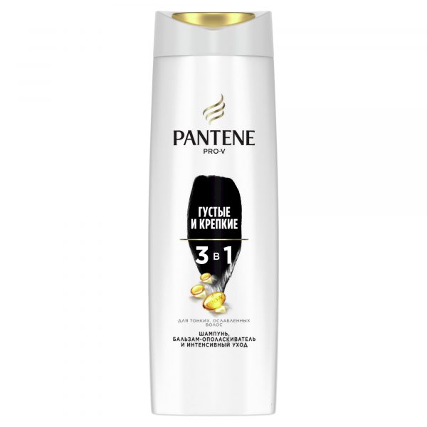 Шампунь и бальзам-ополаскиватель Pantene Pro-V 3 в 1 Густые и крепкие 360 мл