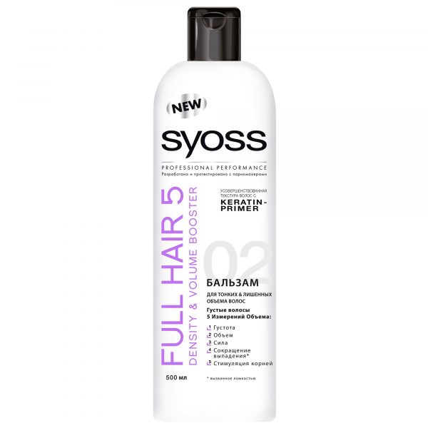 Бальзам SYOSS Full Hair 5D для тонких и лишенных объема волос 500 мл