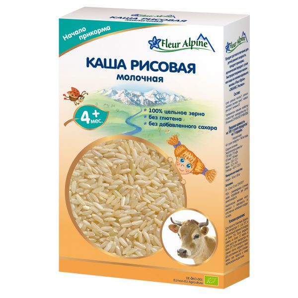Каша молочная детская Fleur Alpine РИСОВАЯ, с 4 месяцев, 200 г
