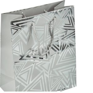 Пакет подарочный Мегамаг тиснение фольгой/блестки Mpremium 180*227*100 в ассортименте