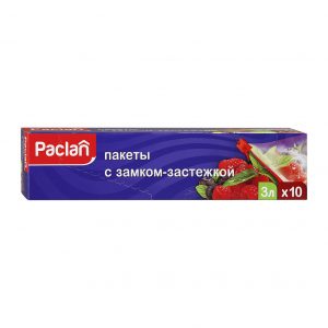 Пакеты Paclan с замком-застежкой 27х28см 3 л 10 шт