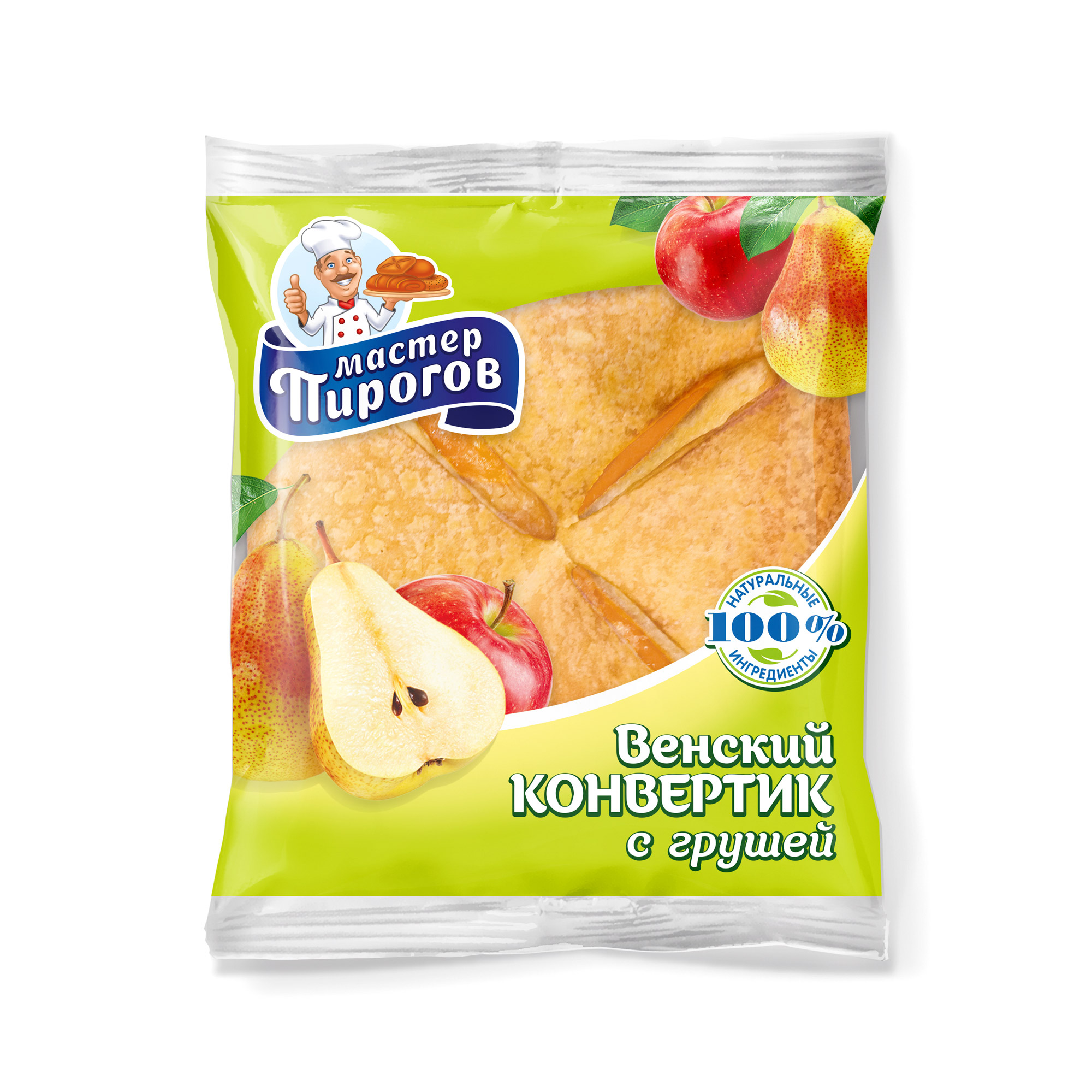 Слойка Мастер Пирогов Венский конвертик с грушей 70 г