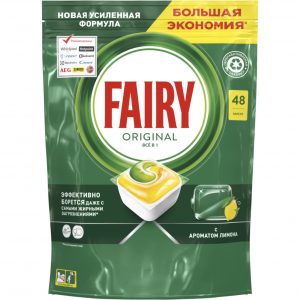 Капсулы для посудомоечной машины Fairy Platinum All in One Лимон 48 шт
