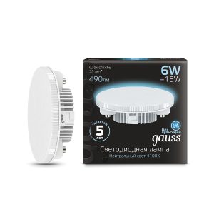 Gauss LED GX53 6W 4100K 1/10/100