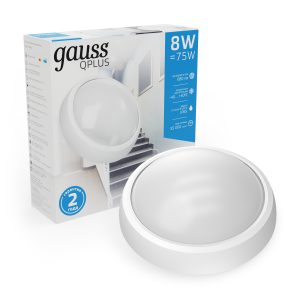 Светильник Gauss IP65 круглый 8Вт, 660Лм, 6500К