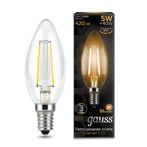 Gauss LED Filament Candle E14 5W 2700К 1/10/50
