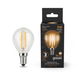 Gauss LED Filament Globe E14 5W 2700K 1/10/50