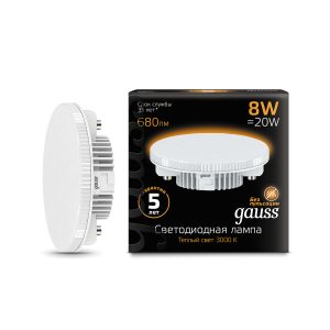 Gauss LED GX53 8W 3000K