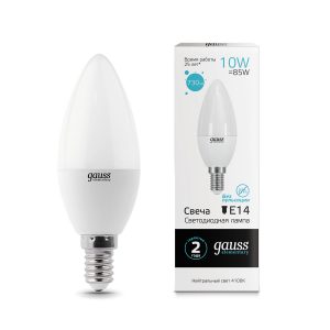Gauss LED Elementary Candle 10W E14 4100K 1/10/100