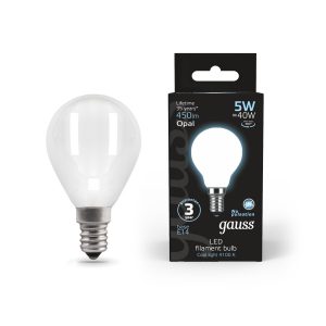 Лампа Gauss LED Filament Шар OPAL E14 5W 450lm 4100K 1/10/50