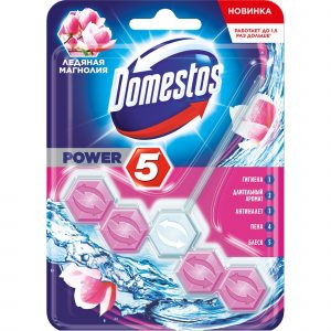 Туалетный блок Domestos Power 5 Ледяная магнолия 55 г