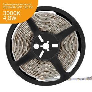 Лента Gauss el 2835/60-smd 4.8w 12v 3000к ip20