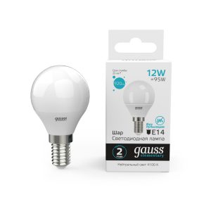 Лампа Gauss LED Elementary Шар 12W 920lm E14 4100K 1/10/100
