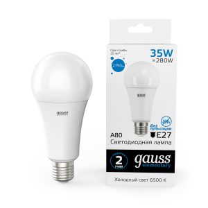 Лампа Gauss LED Elementary A67 35W E27 2790lm 6500K 1/10/50