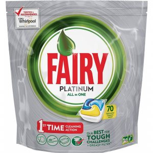 Капсулы для посудомоечной машины Fairy Platinum. All in One Лимон 70 шт