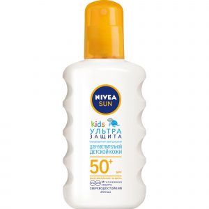 Спрей для детей солнцезащитный Nivea Sun Kids Ультра Защита СЗФ 50+ 200 мл