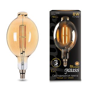 Лампа gauss vintage bt180 8w e27 g 2400k