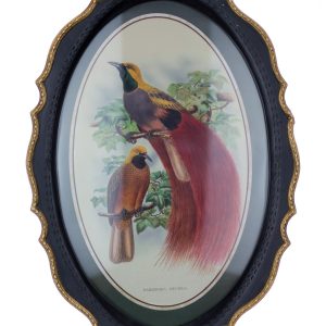 Панно Glasar в овальной резной раме две птицы, 39x24x3 см