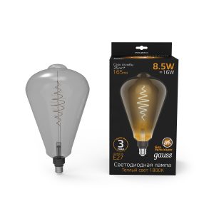 Лампа Gauss filament st64 e27 8.5w gray 1800k