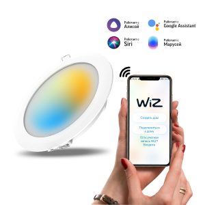 Умный Wi-Fi светильник встраиваемый Gauss Smart Home 16W 1600лм управление голосом/смартфоном, с изменением температуры, диммируемый