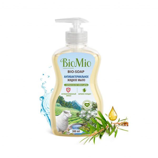 Мыло антибактериальное жидкое BioMio Bio-soap с маслом чайного дерева  300 мл