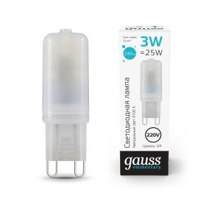 Лампа светодиодная Gauss Elementary G9 3Вт 240lm 4100K