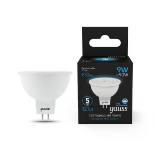 Лампа Gauss MR16 9W 830LM 6500K GU5.3