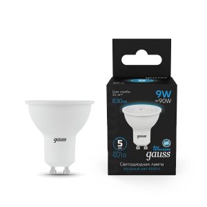 Лампа Gauss MR16 9W 830LM 6500K GU10