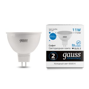 Лампа Gauss Elementary MR16 11W 6500K GU5.3