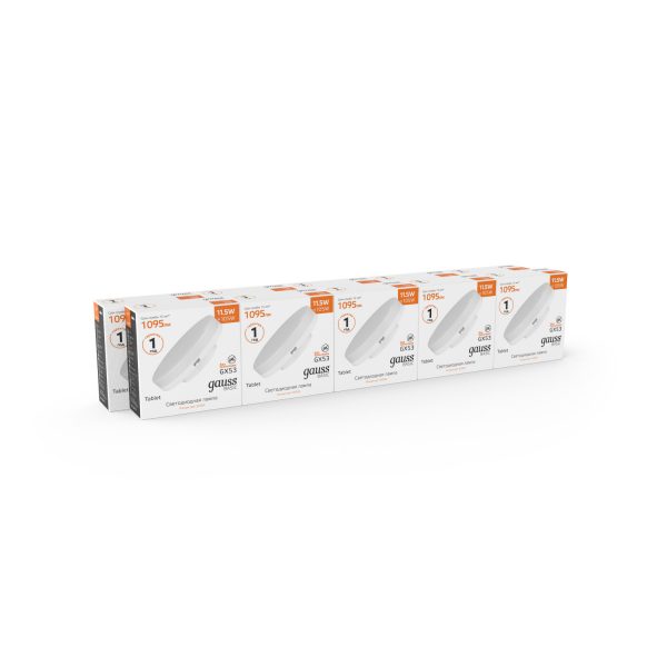Лампа Gauss Basic GX53 11,5W 1095lm 3000K LED, 10 шт