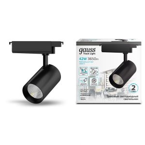 Светильник трековый Gauss цилиндр 42W 3650lm 4000K 180-240V IP20 90*240мм черный угол 24 LED