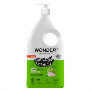 Средство для мытья посуды, овощей и фруктов WONDER LAB, экологичное, Яблочный цвет, 1000 мл