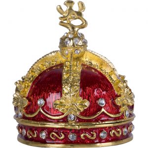 Шкатулка Glasar со стразами Корона 5х5х7 см