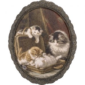 Картина в раме Glasar кошка и котята 23х2х29 см