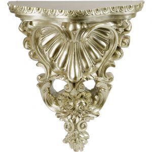 Консоль настенная Glasar серебристая 25х12х30 см
