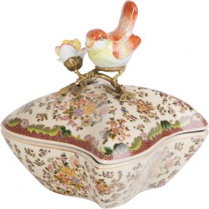 Шкатулка Glasar с птичкой 16х16х19 см
