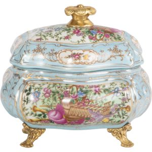 Шкатулка Glasar голубая 17х13х15 см