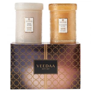 Набор свечей Veedaa Mandala Glass Duo Gift Set Style 3 в стекле, 2 шт