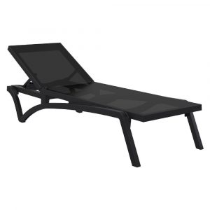 Шезлонг Siesta Contract Pacific черный 193х68,5х35,5 см