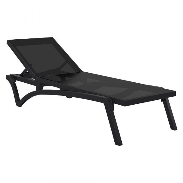 Шезлонг Siesta Contract Pacific черный 193х68,5х35,5 см