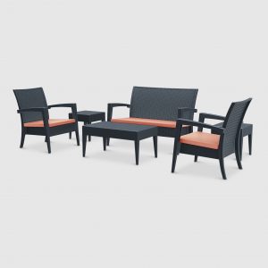 Набор мебели Siesta Contract Miami Lounge антрацитовый 6 предметов