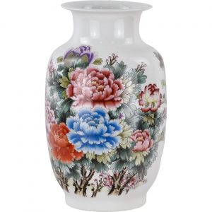 Ваза Glasar фарфоровая с цветами 17х17х33 см