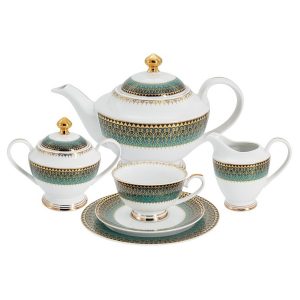 Сервиз чайный Anna Lafarg Midori Бухара зеленый 23 предмета 6 персон