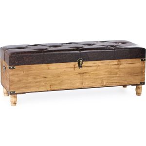 Банкетка-сундук Glasar коричневая 122х42х45 см (49-259B)